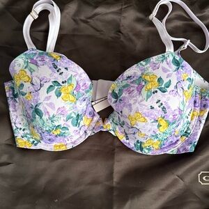 Victoria's Secret Floral Bra - Lavender and Yellow